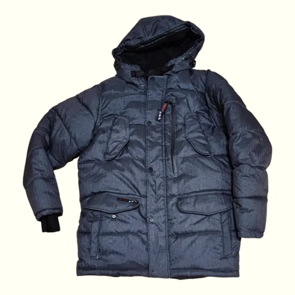 CANADA WEATHER GEAR Men's Hooded Parka Blue M - Picture 8 of 8